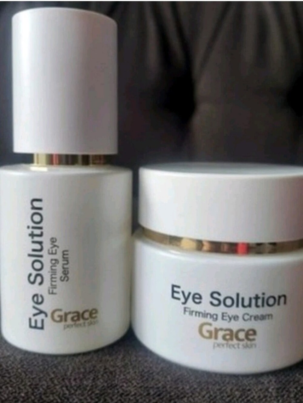 Grace perfect skin Eye Solution Duo, firming Serum & Cream 1oz & 2oz. New w Box